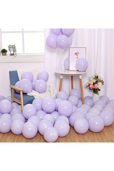 Deniz Party Store Macaron Balloon 12" Inch 25 Pieces Lilac Color