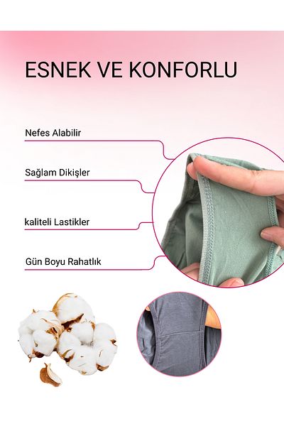 ALYA UNDERWEAR Bato hipster colorat din bumbac pentru femei - bleumarin, verde, roz, pudra, albastru - pachet de 5