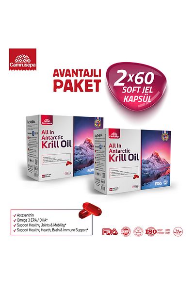 Camrusepa All in Antarctic Krill Oil |   Advantageous Pack of 2