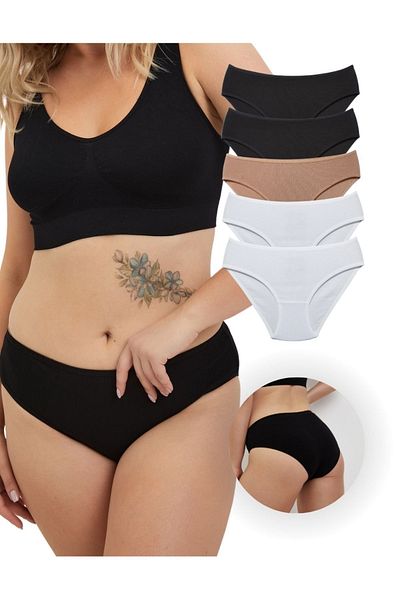 ALYA UNDERWEAR Συσκευασία 5 Βαμβακερά Hipster Σλιπ - Κοτλέ ύφασμα, 2 τμχ. Syh, 2 τεμ. Byz, 1 τεμ. Δέρμα