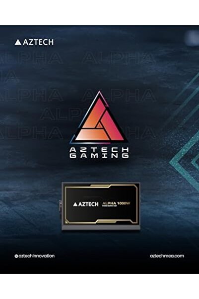 Aztech مزود طاقة Alpha 1000w 80 Plus Gold Psu متوافق مع Atx 3.1 وPcie 5.1، مزود طاقة معياري بالكامل، فائق الهدوء للألعاب