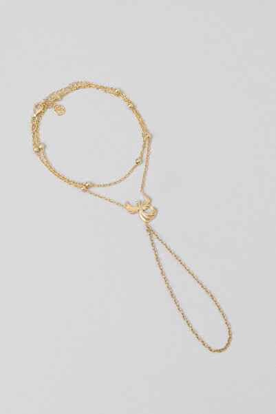 So CHIC... Anka Kuşu 18 Ayar Sarı Altın Kaplama 35 Cm Gümüş Şahmeran