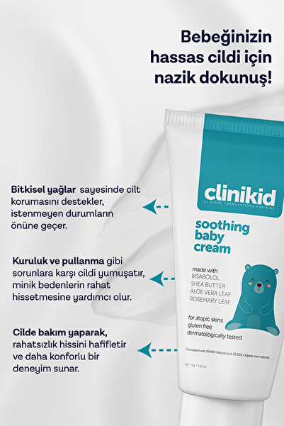 Clinikid Atopik Cilt Yatıştırıcı & Nemlendirici Kremi