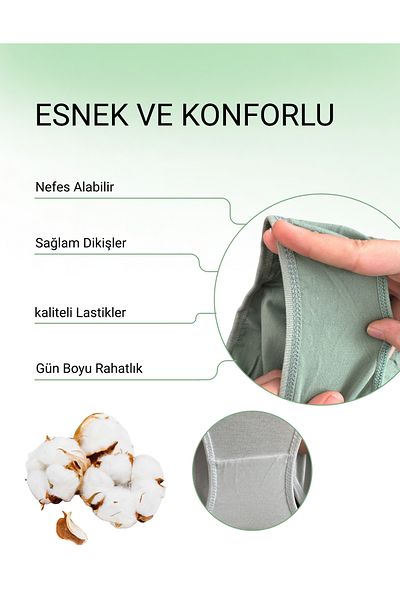 ALYA UNDERWEAR 5 db pamut színes Bato Hipster csúszóbugyi csomag - zöld, füstölt, kő, kávé, ekrü