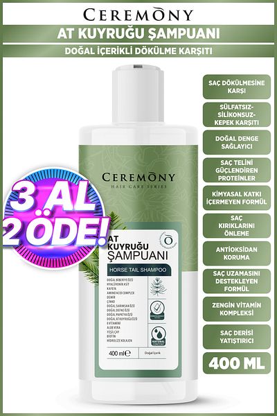 Ceremony 15 Ingredient Shampoo Containing Ponytail, Rosemary and Hyaluronic Acid 400 ml