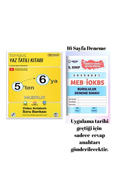 Tonguç Yayınları 5'ten 6'ya Hazırlık Kitabı Ve Bursluluk Deneme