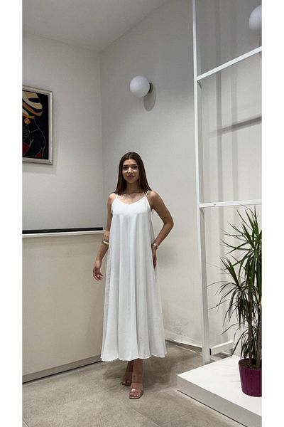 modadagiyim Βαθύ φόρεμα με λαιμόκοψη σε V λαιμόκοψη Casual μακρύ oversize άνετο φόρεμα με λουράκι από σχοινί