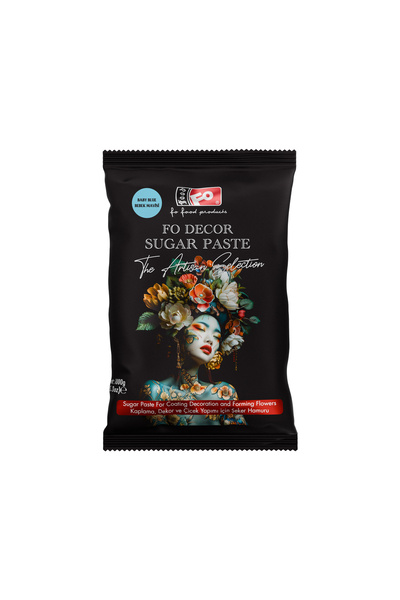 FO Bebek Mavisi Fodekor Kaplama, Dekor ve Çiçek Yapımı için Şeker Hamuru 1 kg