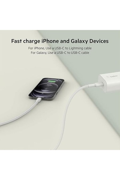 Belkin Boostcharge Usb-c Pd 3.0 Pps Wall Charger 25w (WCA004MYWH) White Fast Safe Charging