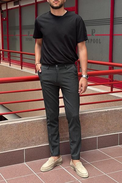 inpool Men's, Italian Cut, High-quality, Flexible Fabric Trousers