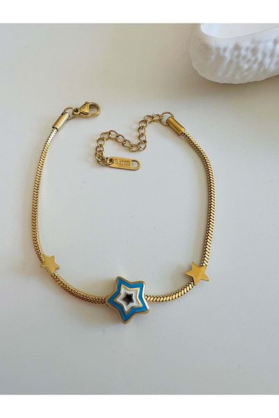 ACAR TAKI Star Minelli Steel Bracelet 17+6 Cm-Gold Acr5446