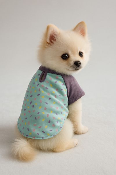 MPZ Pets 100% Cotton Cat and Dog Clothing - Purple Star Basic T-Shirt