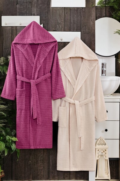 ROKO VİLLA Μπουρνούζι με διπλή κουκούλα