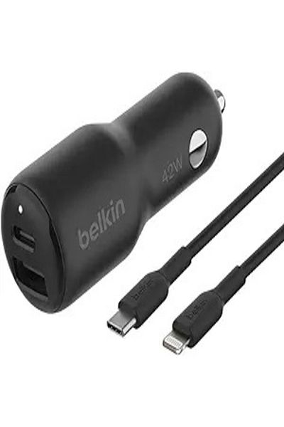 Belkin Boostcharge Dual Port Car Charger 30w 12w Black Ccb005bt | Fast Safe Charging On-the-go