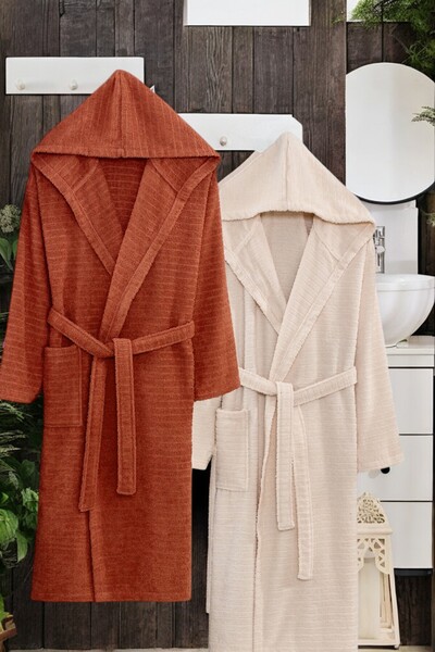 ROKO VİLLA Μπουρνούζι με διπλή κουκούλα