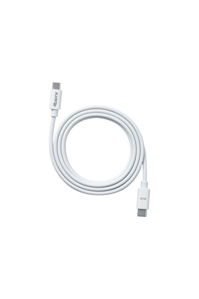 4Berry Eco-cct Beyaz Usb-c-c Kablo – 1.2 M, 60 W Hızlı Şarj
