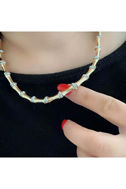 ACAR TAKI Special Series Serenay Necklace 42+3 Cm-Gold Acr5100