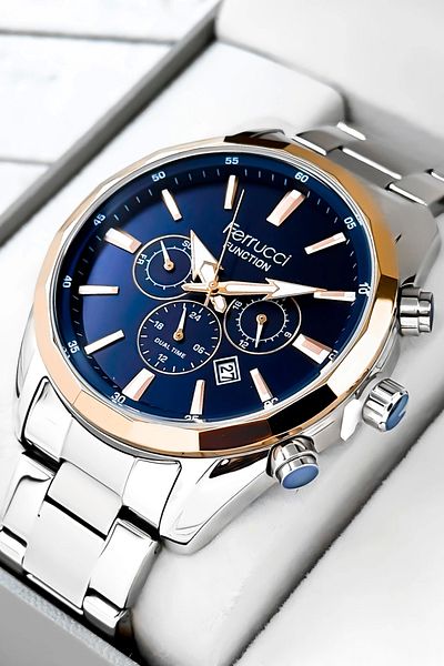 Ferrucci Function Silver Steel Men's Watch – 44 Mm, 3 Atm Water Resistant Zmfer041