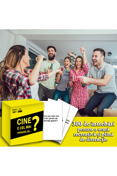 Legendary Gifts Cine e cel mai probabil sa...? Card game for parties, 300 questions, Romanian language, for 2-20 pla