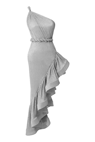 Keikei Gümüş moonlight kolsuz uzun elbise