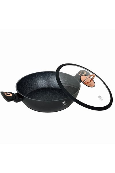 Berlinger Haus Marbled Saucepan With Lid, 3.8 Liters, 28cm Black Rose Bh 1640n