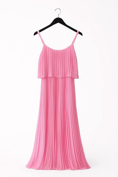 Maldia Shop Women's Pleated Chiffon Pink Dress