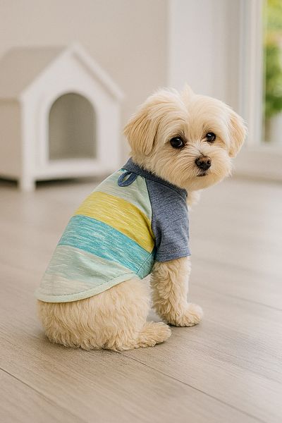 MPZ Pets Cat and Dog Apparel & Dress - Blue and White T-Shirt