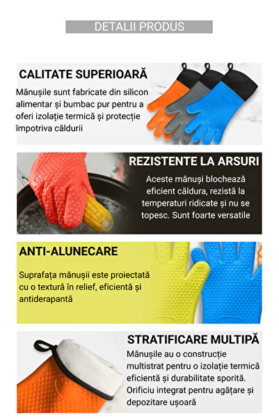 INNOVIO INNOVIO® Heat-Resistant Food-Grade Silicone Glove, For Kitchen, Grill and Oven, Red