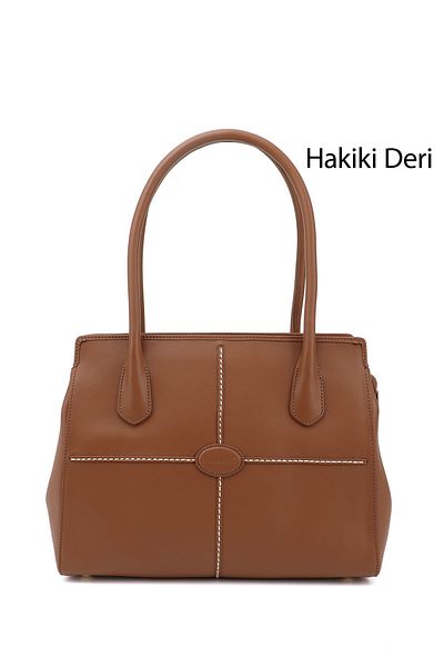 GÖNDERİ(R) Women's Tan Antique Genuine Leather Hand and Shoulder Bag