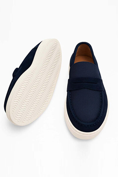 Morven Men's Navy Blue Summer Casual Eva Sole Suede Shoes