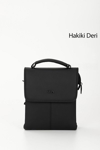 GÖNDERİ(R) BLACK Gön Genuine Leather Medium Size Unisex Shoulder Bag Q3675
