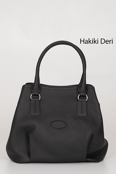 GÖNDERİ(R) Women's Black Floater Genuine Leather Hand and Shoulder Bag