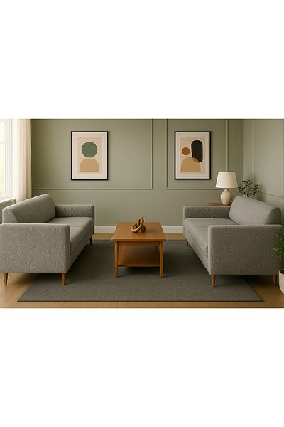 Özlü Home Calico Jacquard 3 Seater Sofa Cover |   Elastic Seat Cover | Sofa Bed Cover |   Seat Cover Gray