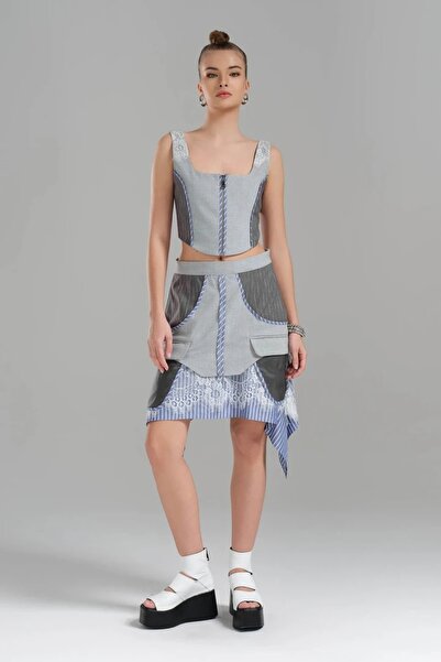 tw3 Fusta de damă cu design cu dantelă decorată