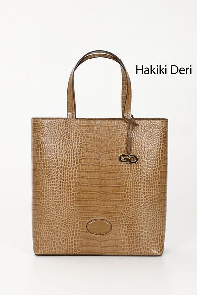 GÖNDERİ(R) Women/Girls Tan Krako Genuine Leather Hand and Shoulder Bag