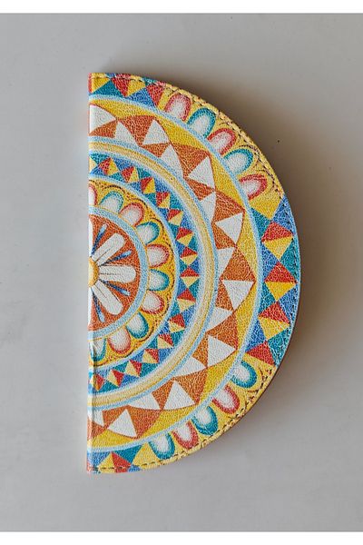 ankara menü Half Moon - Thermo Leather Account Desk Mat - 22 cm Diameter