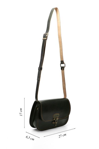 GÖNDERİ(R) Women / Girls Khaki Antique Vaketa Genuine Leather Shoulder and Messenger Bag