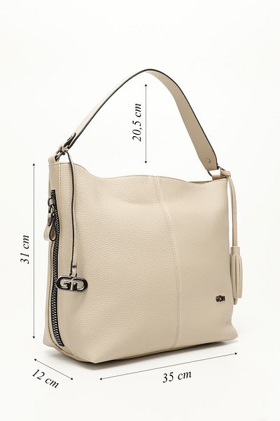 GÖNDERİ(R) Women/Girls Light Mink Tassel Shoulder Bag