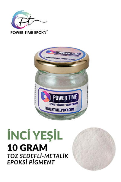 POWER TIME EPOXY Sedefli Metalik Toz Pigment Boya 10 gram / Inci Yeşil / Epok...