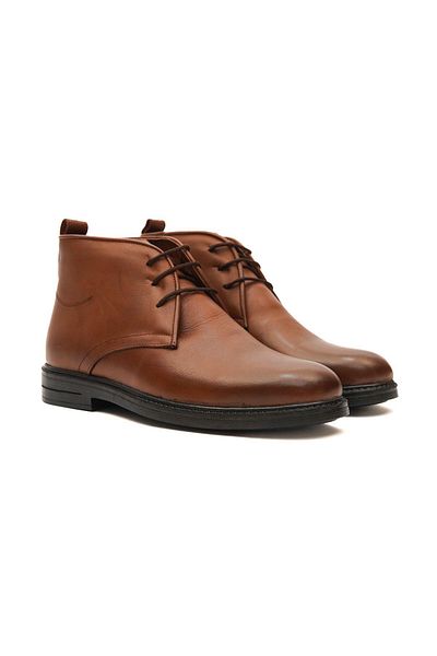 Mubiano Mbzyn2306-tb Tan Genuine Leather Lace Detailed Men's Boots & Boots