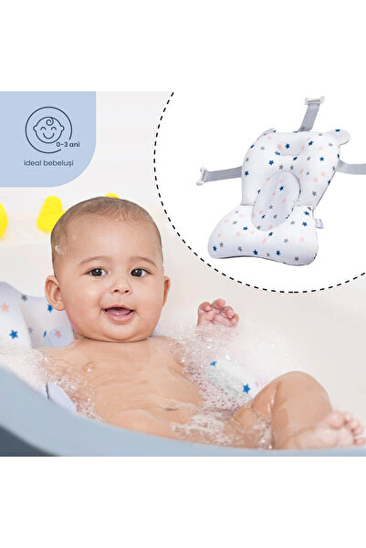 UNIQVIBE Cadita Bebelusi Pliabila , Termometru, Perna Hipoalergenica, Blue Royal, 0 Luni