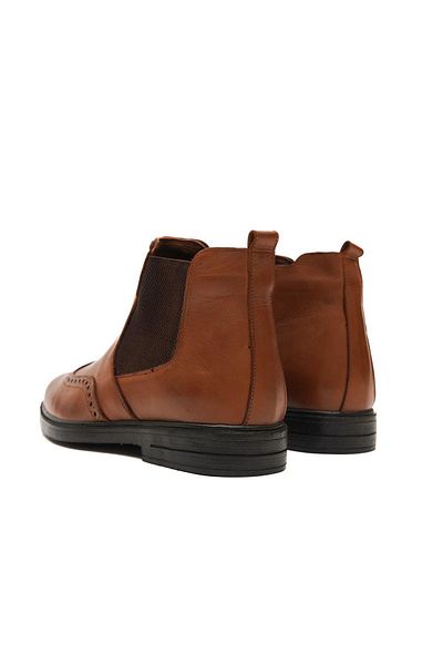 Mubiano Genuine Leather Mbzyn2307-Tb Tan Stud Detailed Men's Boots & Chealsea