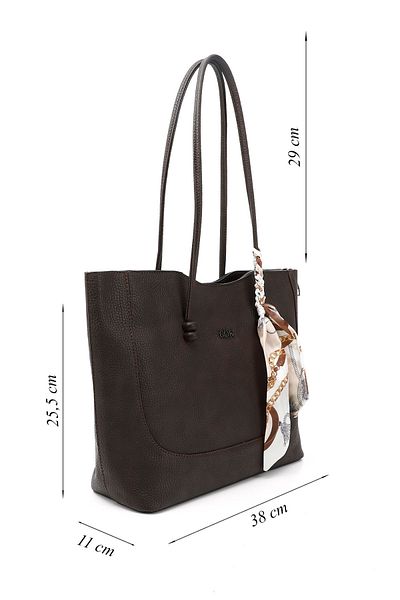 GÖNDERİ(R) Women / Girls Brown Scarf Puppy Shoulder Bag