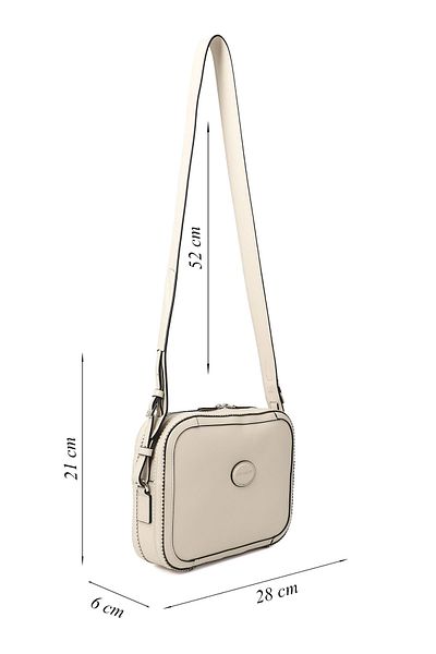 GÖNDERİ(R) Women / Girls Beige Genuine Leather Long Strap Shoulder Bag