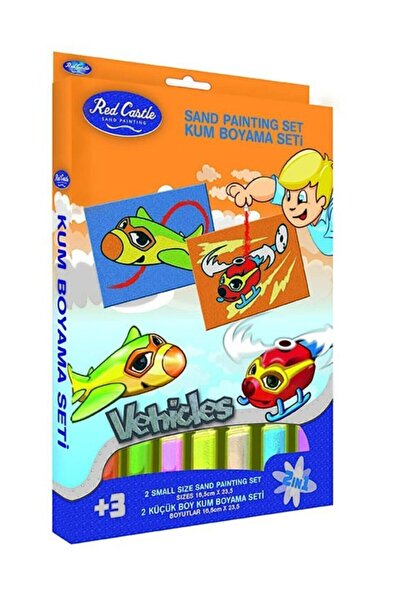 Red Castle مجموعة طلاء رملية تعليمية وممتعة - طائرة وطائرة هليكوبتر (مجموعة م...