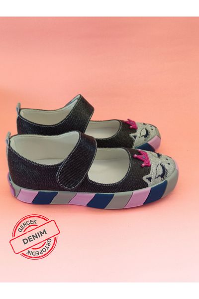 Casabony Princess Shiny Denim Girls' Ballerina Sneakers