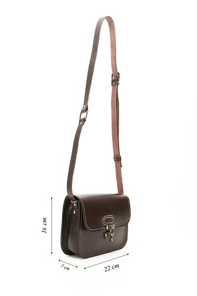 GÖNDERİ(R) Women / Girls Brown Antique Vaketa Genuine Leather Shoulder and Messenger Bag