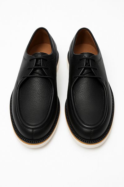 Morven Ανδρικά μαύρα δερμάτινα Smart Casual παπούτσια