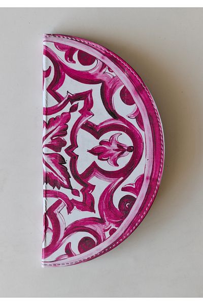ankara menü Half Moon - Thermo Leather Account Desk Mat - 22 cm Diameter