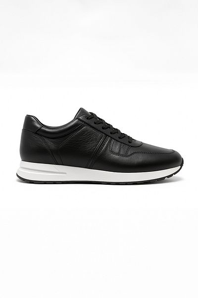 Morven Ανδρικά μαύρα δερμάτινα παπούτσια sneaker
